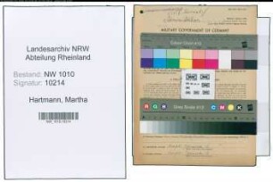 Entnazifizierung Martha Hartmann , geb. 11.10.1898 ()