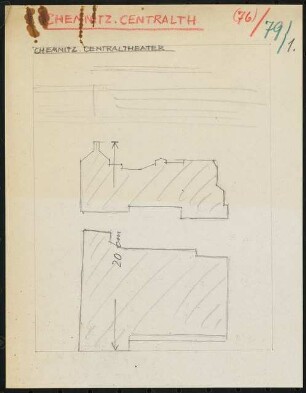Centraltheater, Chemnitz: Layout-Skizze, drei Seiten
