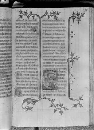 Bréviaire (été) / Bréviaire de Laon (été) / Breviarium. Pars aestivalis / Heures / Stundenbuch — Initial C mit der Geburt der Maria, Folio fol. 371 v