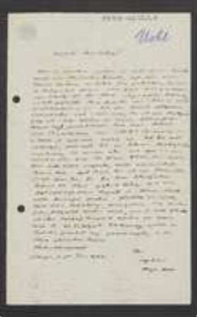 Brief von Hugo von Mohl an Unbekannt