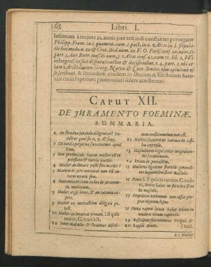 Caput XII. De Iuramento Foeminae.