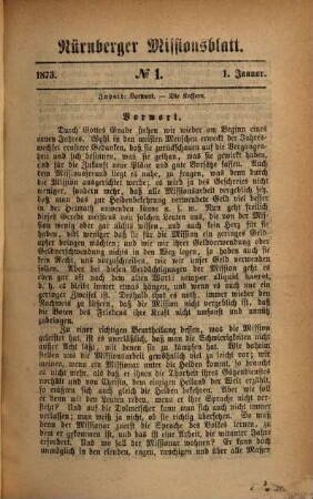 Nürnberger Missionsblatt. 1873