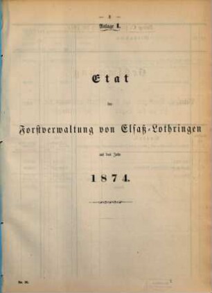 Verhandlungen des Bundesrathes des Deutschen Reichs. D, Bundesrath : Reichshaushalts-Etat für das Etatsjahr .... 1873/74 = Anlage 1 - 16
