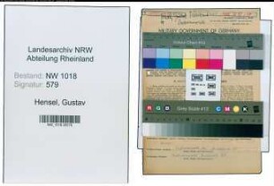Entnazifizierung Gustav Hensel , geb. 29.09.1900 (Betriebsfuehrer)