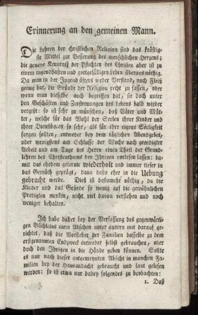 Erinnerung an den gemeinen Mann