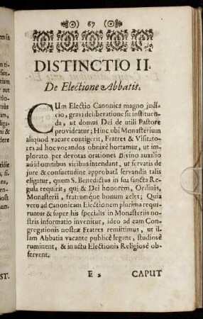 Distinctio II. De Electione Abbatis.
