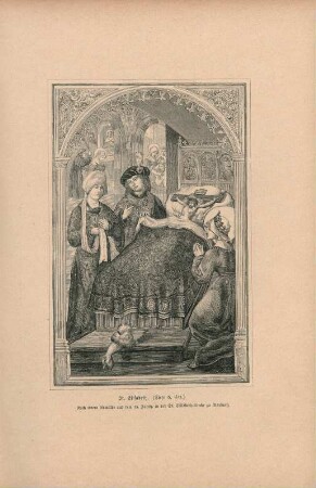 St. Elisabeth. (Siehe 8. Cap.) Nach einem Gemälde aus dem 15. Jahrh. in der St. Elisabeth-Kirche zu Marburg