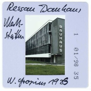Dessau, Bauhaus : Werkstattgebäude, Südwestansicht