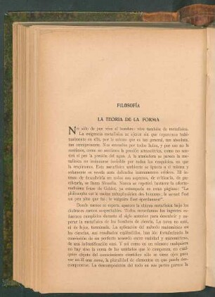 Filosofía : La teoría de la forma