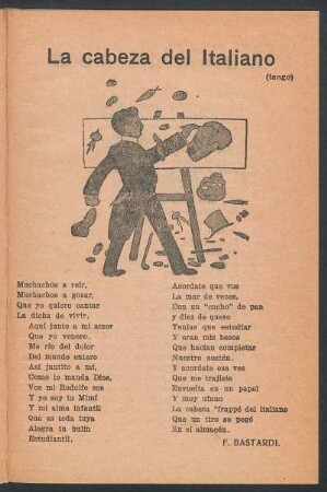 La cabeza del italiano : (Tango)