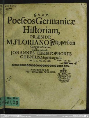 Poeseos Germanicae historiam