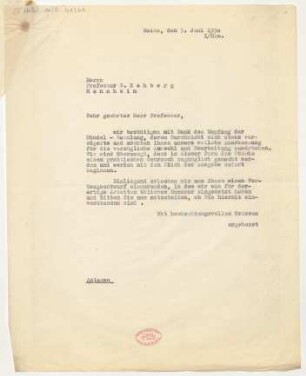 Brief an Willy Rehberg : 03.06.1930