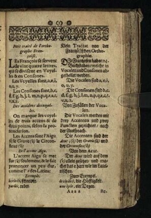 Petit traite' de l'orthographe Francoise: Klein Tractat von der Frantzoesischen Orthographie