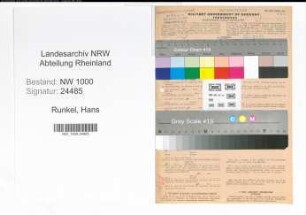 Entnazifizierung Hans Runkel, geb. 10.03.1911 (Verw.Angest.)