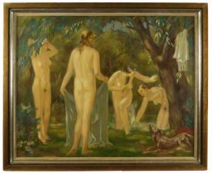 Badende Frauen im Wald