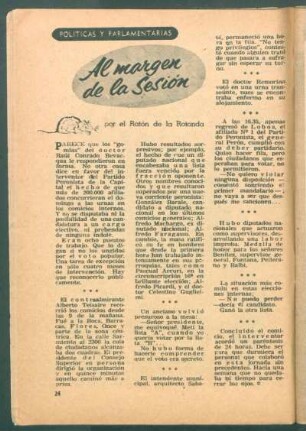 Al margen de la sesión : Políticas y parlamentarias