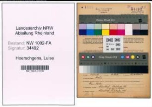 Entnazifizierung Luise Hoerschgens, geb. 10.07.1904 ()