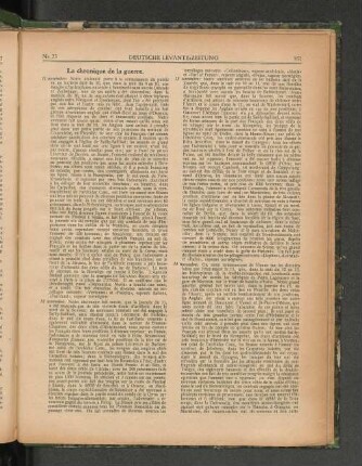 La chronique de la guerre.