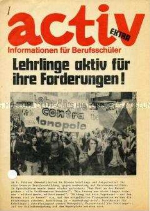 Hektografierte Flugschrift der SDAJ zu einer Lehrlingsdemonstration in Bremen