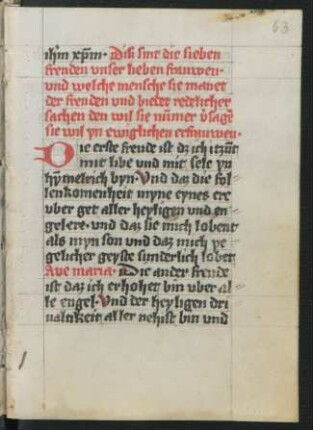 Sieben himmlische Freuden Mariens‹ (Überbietungs-Typus, Plenitudo-Fassung in Ich-Form)