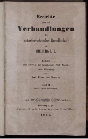 2: Berichte über die Verhandlungen der Naturforschenden Gesellschaft zu Freiburg im Breisgau