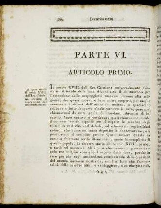 Articolo Primo.