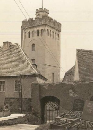 Kamenz, Roter Turm : Blick von der Stadtkirche St. Marien, Torturm des ehemaligen Pulsnitzer Stadttores