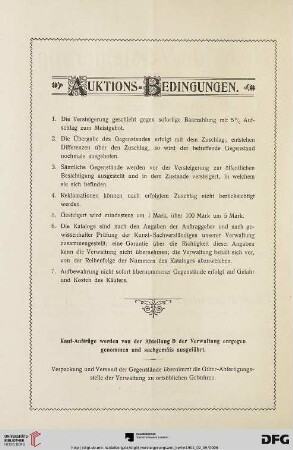 Auktions-Bedingungen
