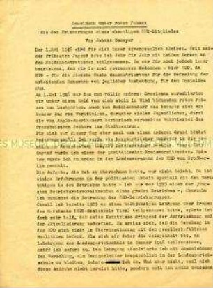 Erlebnisbericht eines ehemaligen SPD-Mitgliedes über den 1. Mai 1946