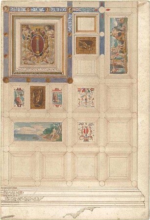 Walther, Conradin; u. a. Deutschland; Italien; Sammlung Conradin Walther: Band IV, Nr. 302 - 343 (fol. 269 - 313) - Dekoration (Detail m. Schnitt)