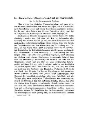 Der dänische Unterrichtsgesetzentwurf und die Einheitsschule