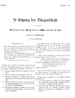 9te Sitzung der Bürgerschaft.
