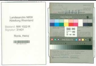 Entnazifizierung Heinz Ronis , geb. 20.09.1922 (Metallarbeiter)