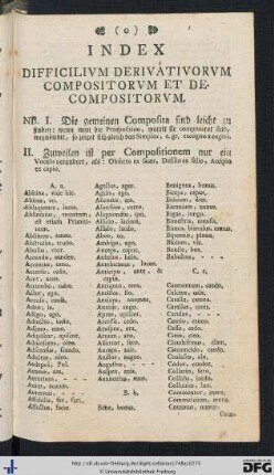 Index Difficilum Derivativorum Compositorum Et Decompositorum.