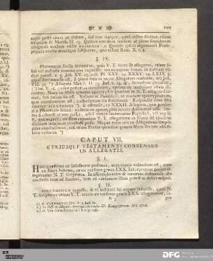 Caput VII. Utriusque Testamenti Consensus in Allegatis