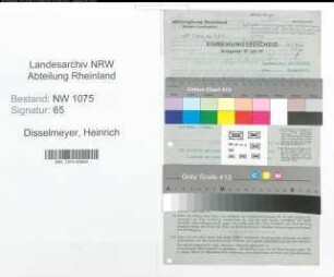 Entnazifizierung Heinrich Disselmeyer , geb. 02.02.1895 (Holzhaendler)