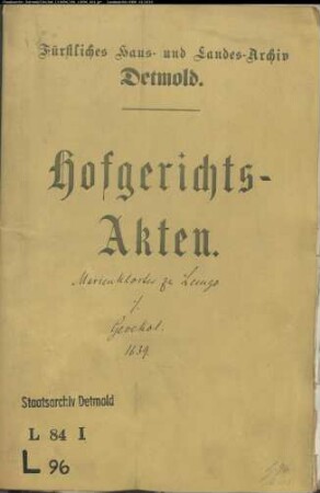 Lemgo, Marienkloster zu gegen Rab Gevekot zu Leese - Schuldforderung