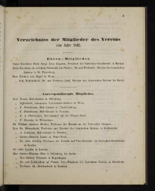 Verzeichniss der Mitglieder des Vereins vom Jahre 1842.