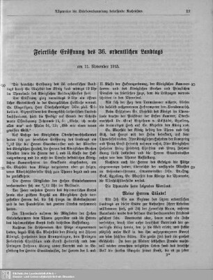 Feierliche Eröffnung des 36. ordentlichen Landtags