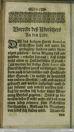 Vorrede deß Ubersetzers An den Leser