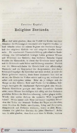 II. Religiöse Zustände