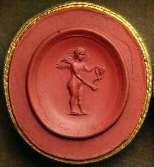 Cupido verbrennt (?) ein geflügeltes Tier (Daktyliothek, Das Alterthum nach Lippert und Visconti)