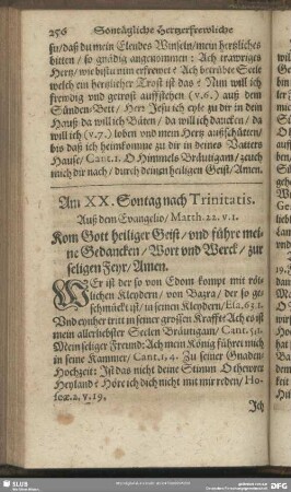 Am XX. Sontag nach Trinitatis