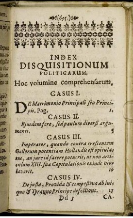 Index Disquisitionum Politicarum