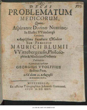 Decas Problematum Medicorum