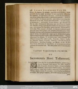 Caput Vigesimum-Primum, De Sacramentis Novi Testamenti.