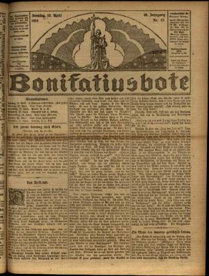Ausgabe vom Sonntag, den 15. April 1923.