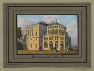 Ansicht vom Belvedere auf der Brühlschen Terrasse, kol. Radierung, 1840 : Belvedere a. d. Brühl: Garten, [ca. 1840]. - 1 Kunstblatt : kol. Radierung ; 10,3 x 6,7 cm