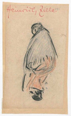 Frau mit Schultertuch, Rückenansicht