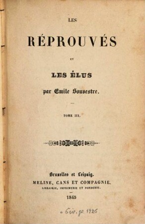 Les réprouvés et Les élus, par Émile Souvestre, 3